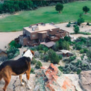 Roscoe overlooking Slot Canyons Inn in Escalante